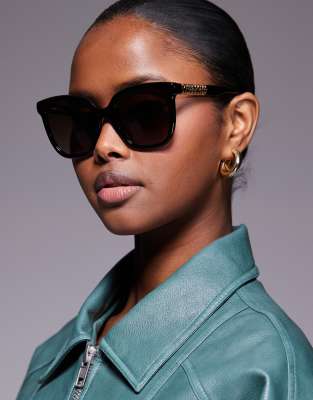 Moschino - Eckige Sonnenbrille in Schwarz