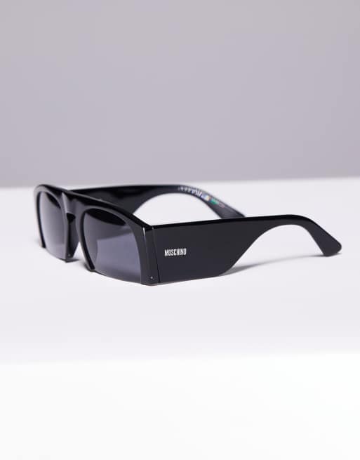 Moschino – Eckige Sonnenbrille in Schwarz  , 2 von 3