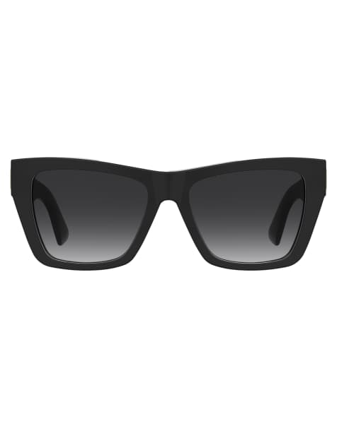 Moschino – Eckige Sonnenbrille in Schwarz - view 1