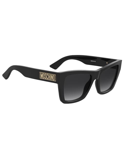 Moschino – Eckige Sonnenbrille in Schwarz, 3 von 4