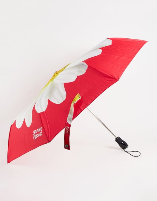 Moschino giant daisy umbrella in coral