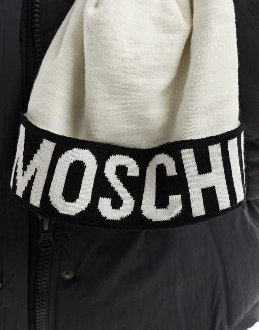 Moschino Black Beanie outlets Hat With Gold Logo NWT