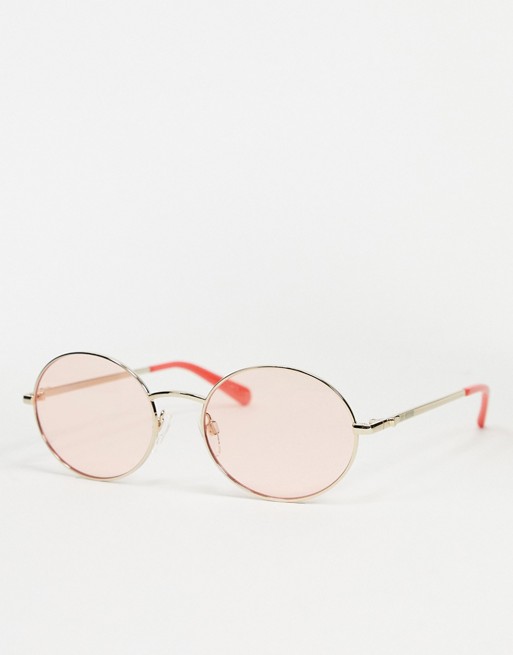 Moschino Love round sunglasses in pink