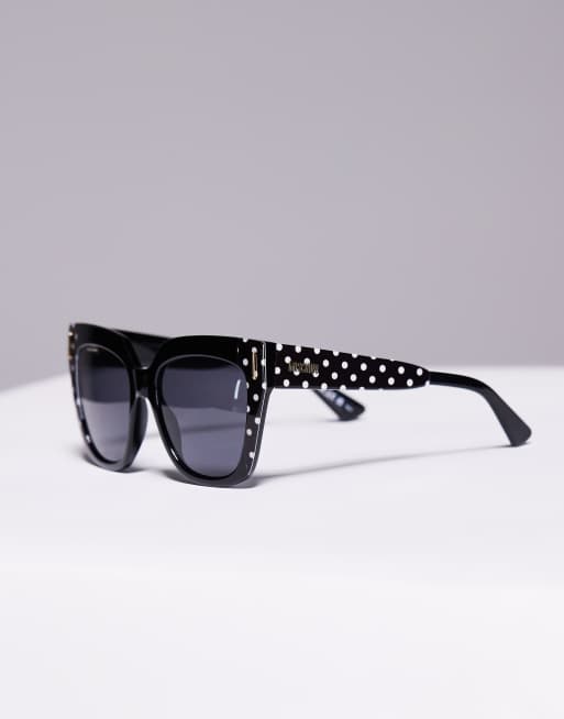 Moschino - Lunettes de soleil carrées à pois - Noir, 2 de 3