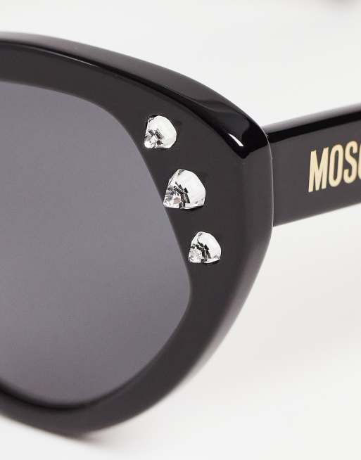 Moschino Lunettes de soleil il de chat orn es de strass