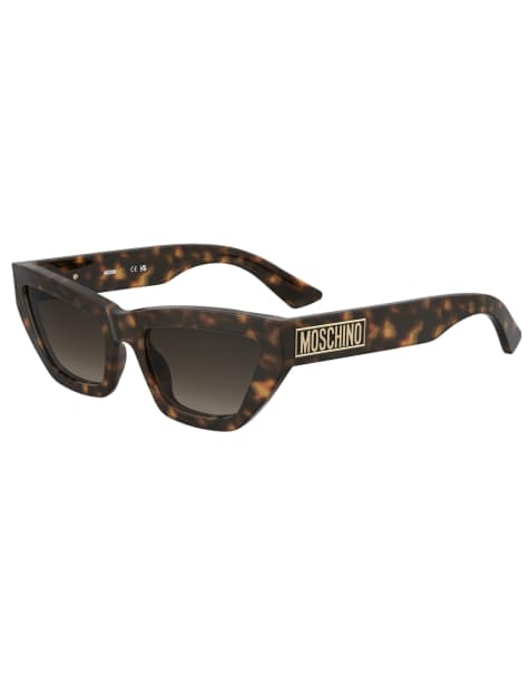 Moschino - Occhiali da sole a occhi di gatto audaci con lenti sfumate marroni - view 1