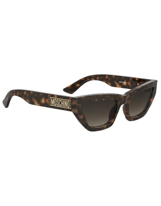 Moschino - Occhiali da sole a occhi di gatto audaci con lenti sfumate marroni, 3 di 4