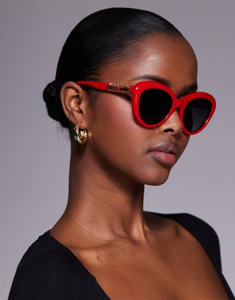 Moschino - Occhiali da sole cat-eye rossi - view 1