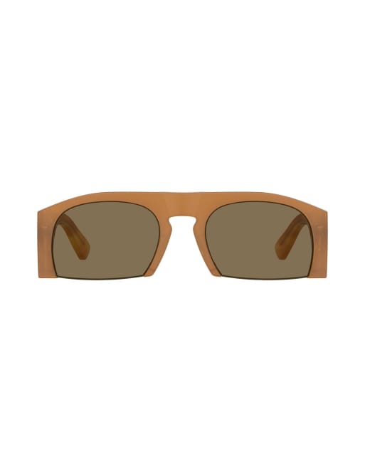 Moschino - Occhiali da sole squadrati spessi marroni con lenti marroni, 2 di 3