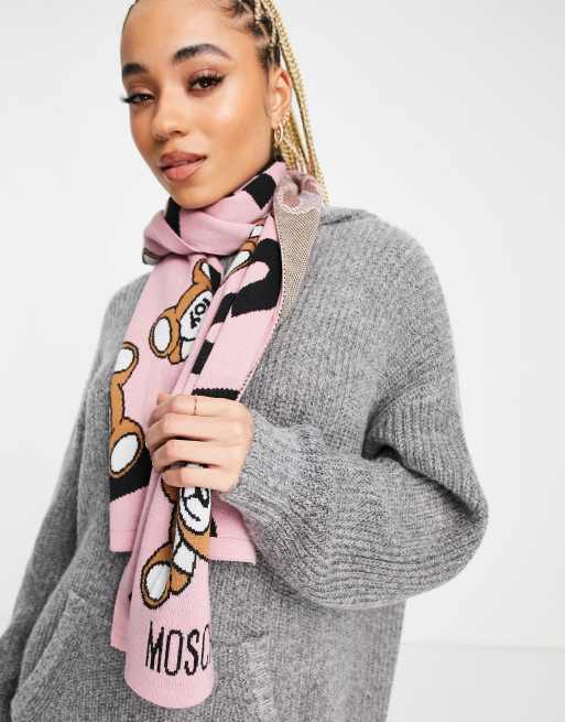 Moschino Teddy Bear Logo Scarf