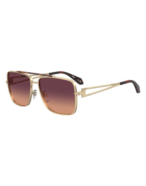 Moschino Sonnenbrille Moschino eckige Sonnenbrille mit burgunderfarbenen Verlaufsgläsern in Gold - view 1