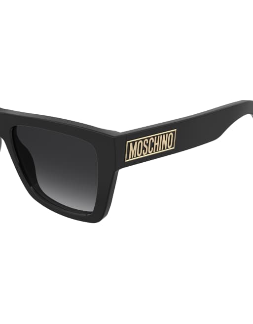 Moschino square framed sunglasses in black, 4 of 4