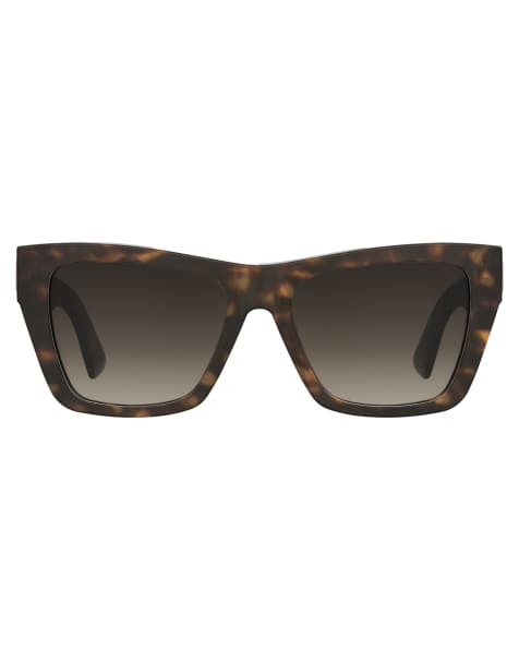 Moschino square sunglasses in brown - view 1