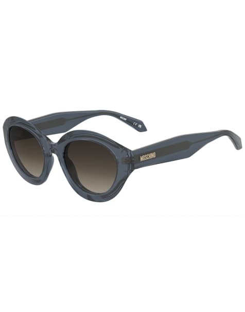 Moschino Sunglasses Cat eye sunglasses with brown shaded lenses in blue - view 1