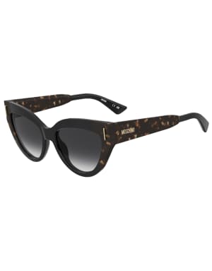 Moschino Sunglasses Cat eye sunglasses with dark grey shaded lenses in black