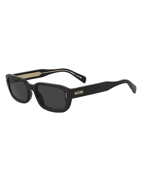 Moschino Sunglasses Moschino sun rectangular sunglasses with grey lenses in black - view 1