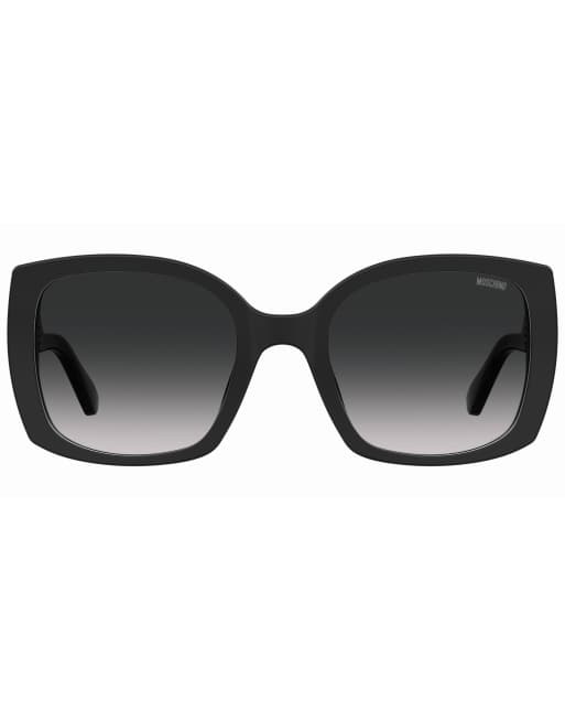 Moschino Sunglasses Square sunglasses with dark grey ombre lenses in black, 2 of 3