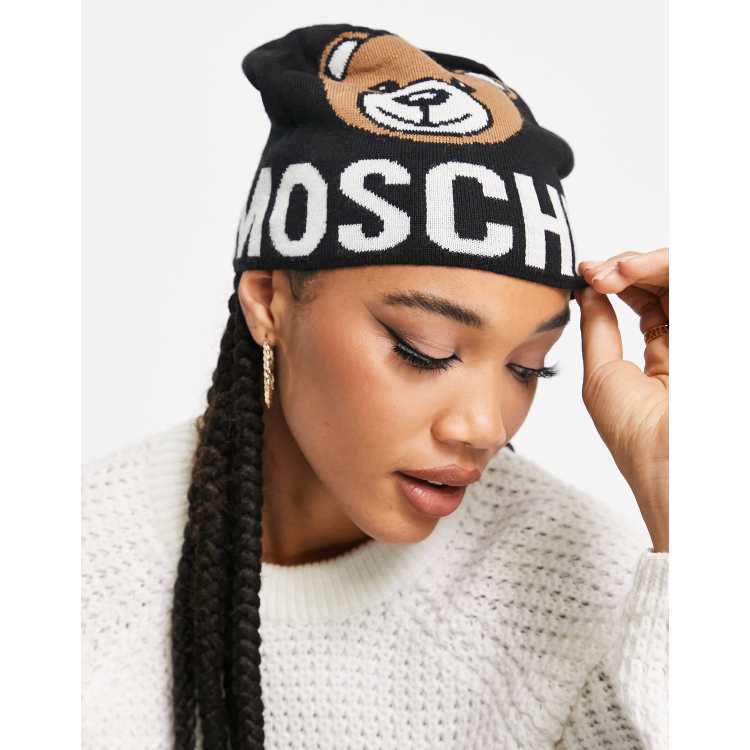 Moschino Logo Detailed Knit Beanie - ShopStyle Hats