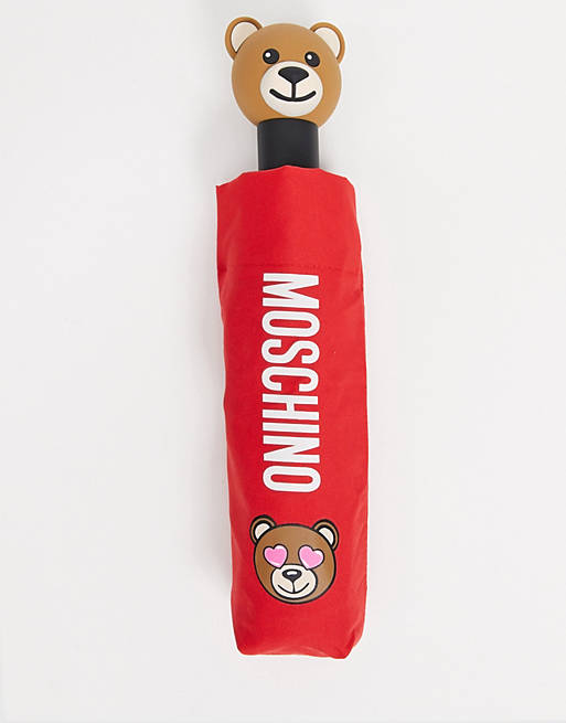 Womens Accessories Umbrellas Moschino Toy-bear Print Detail Umbrella in Red 