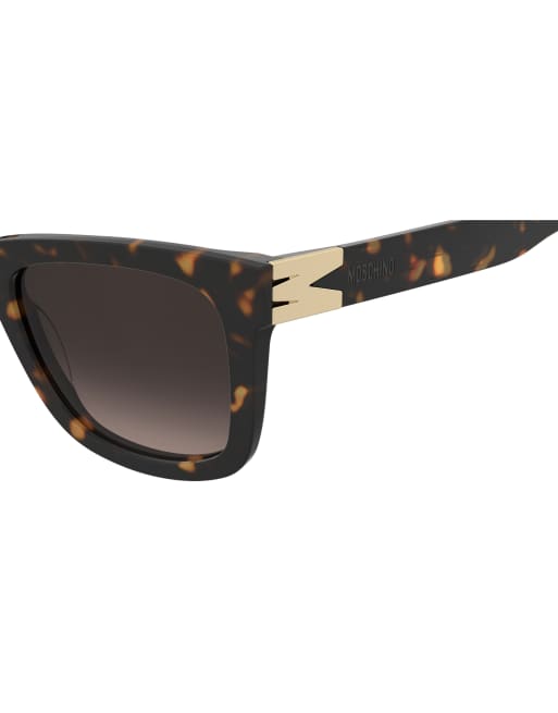 Moschino - Vierkante zonnebril in havana bruin, 4 van 4