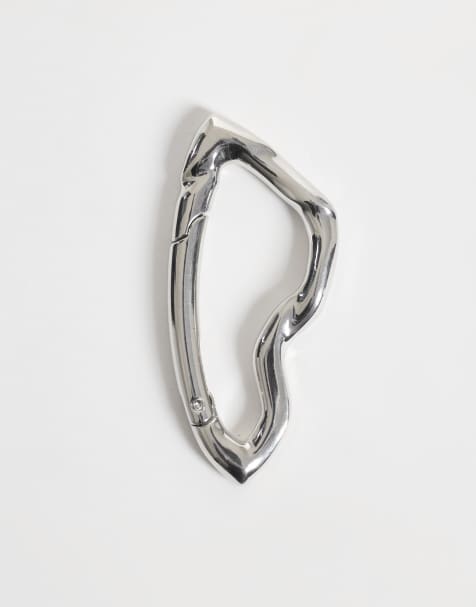 Mosquetón plateado para vaqueros con borde curvado de metal de ASOS DESIGN - view 1