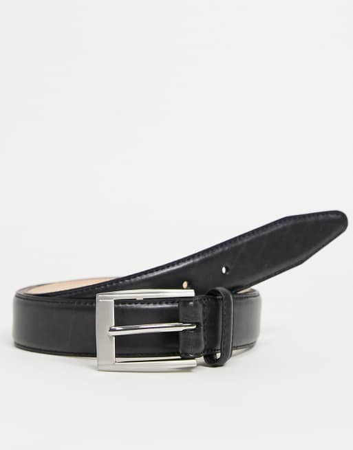 MOSS BROS - Cintura in pelle da abito, colore nero