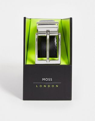 Moss Bros reversible belt gift set in black and brown