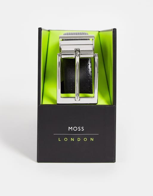 Moss Bros - Set regalo con cintura double-face nera e marrone