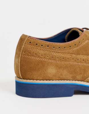 tan and blue brogues