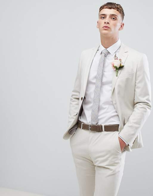 Moss London - Abito skinny da matrimonio grigio pietra, 2 di 3