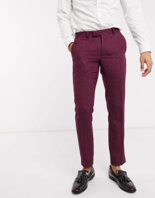 red slim fit trousers