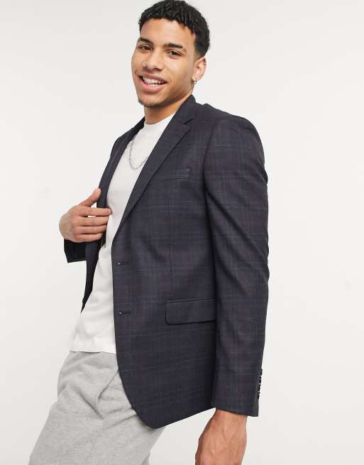 Moss London slim fit suit jacket in navy | ASOS