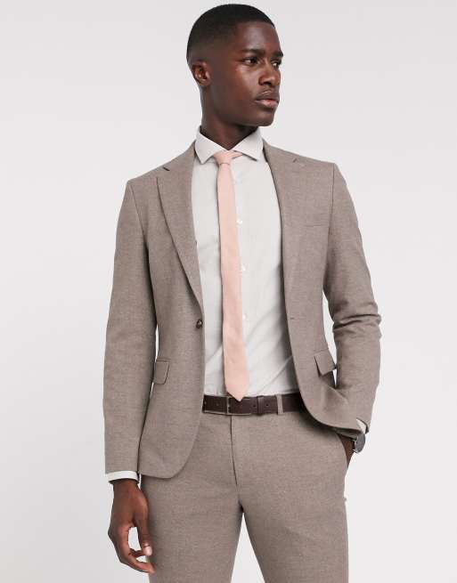 Tan slim hot sale fit suit