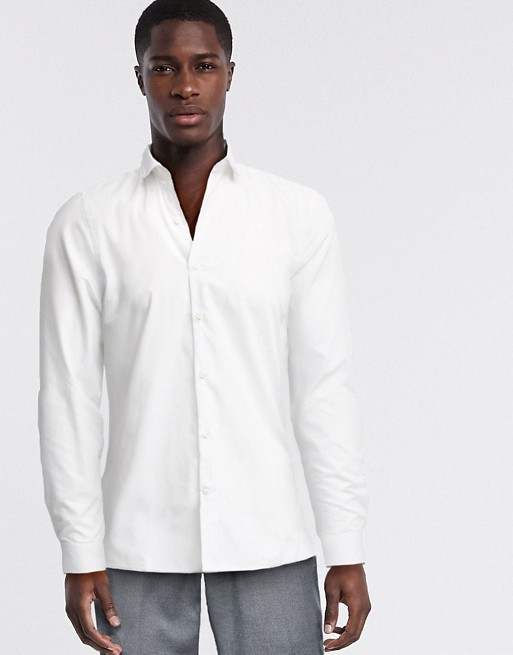 Moss London slim fit sustainable shirt in white