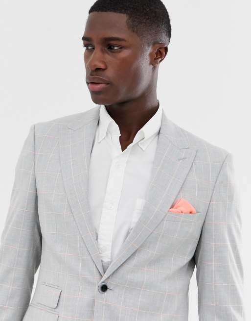 Gray windowpane outlet blazer