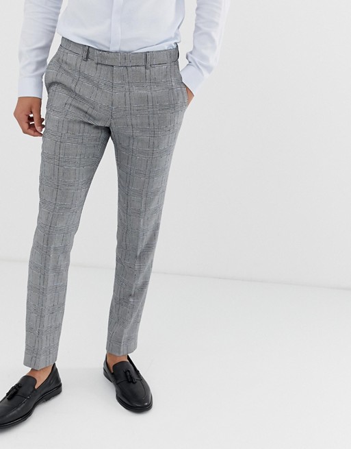 Moss London slim suit trouser with check boucle | ASOS