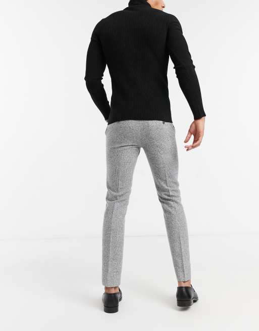 Moss London - Slimfit-bukser i sort- og hvidternet, 2 af 4