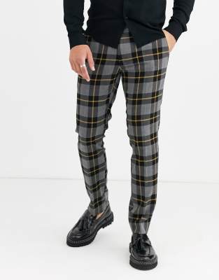 tartan pants grey