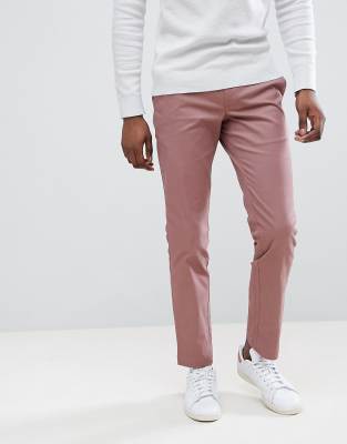 Moss London stretch skinny chino in pink