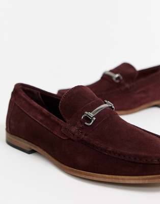 burgundy suede loafers