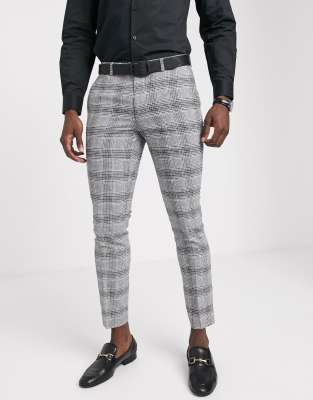 black checkered suit pants
