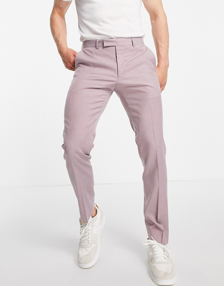 Moss Bros Moss London Suit Trousers In Dusty Pink