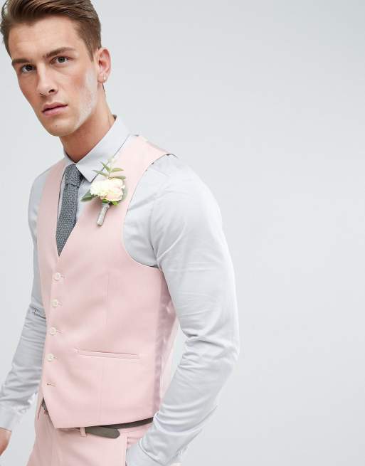 Moss London Wedding – Enger Anzug in Hellrosa, 2 von 2