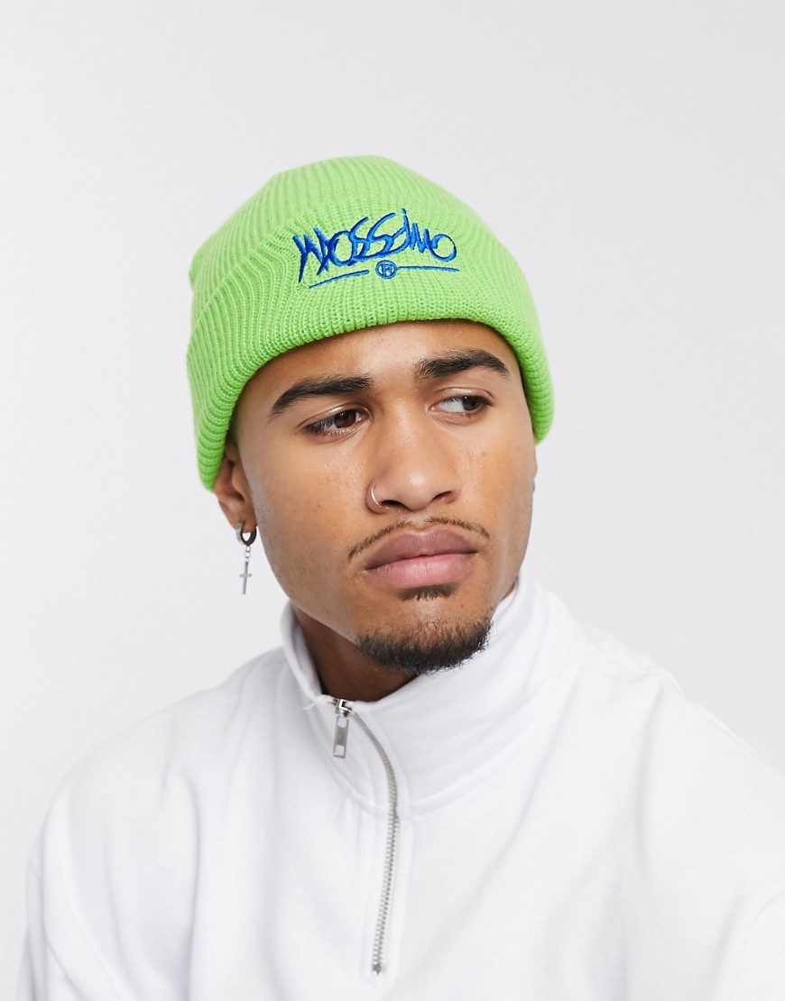 Mossimo Classic logo beanie in lime green