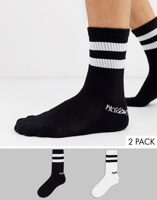 Mossimo Classic sports rib 2-pack sock in white/black
