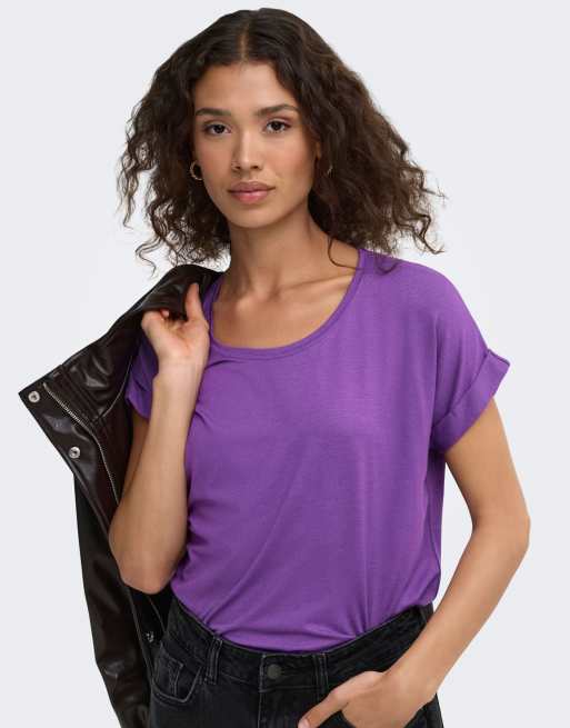 Moster t-shirt col rond à manches courtes violet, 4 de 7