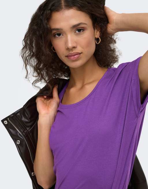 Moster t-shirt col rond à manches courtes violet, 5 de 7