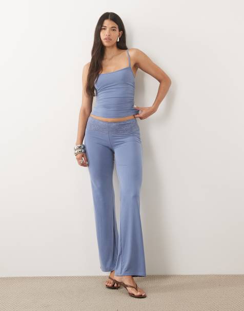 Motel Achara ruched cami top in dusty blue co-ord - view 1