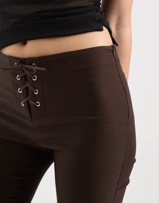 Motel Aelva capri lace up trousers in black, 3 of 5