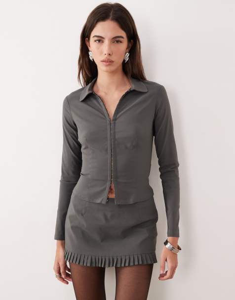 Motel - Alika - Chemise habillée d'ensemble boutonnée - Gris ardoise - view 1